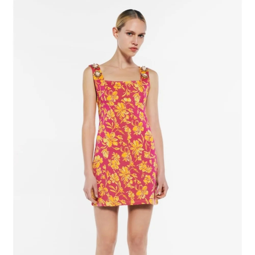 Zara Jewel Jacquard Dress NWT